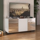 Ver imagem 2 de Rack Tv até 32 Polegadas com Espelhos 3 Portas Multimóveis Mp1079 Branco/preto