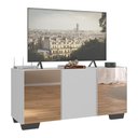 Ver imagem 1 de Rack Tv até 32 Polegadas com Espelhos 3 Portas Multimóveis Mp1079 Branco/preto