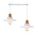 Ver imagem 2 de Lustre Pendente Nordic Duplo Base Retangular Branco/Cobre