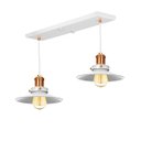 Ver imagem 1 de Lustre Pendente Nordic Duplo Base Retangular Branco/Cobre