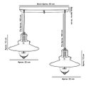 Ver imagem 3 de Lustre Pendente Nordic Duplo Base Retangular Branco/Cobre