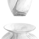 Ver imagem 3 de Vaso de Vidro Marmorizado Decorativo 26x21cm