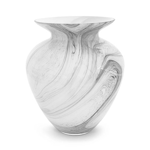 Vaso de Vidro Marmorizado Decorativo 26x21cm