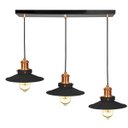Ver imagem 2 de Lustre Pendente Nordic Triplo Base Retangular Preto/Cobre
