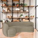 Ver imagem 2 de Sofá Curvo 3 Lugares Sala de Estar Recepção Noruega 180cm Suede - Doce Sonho Móveis Sala de Estar,ha