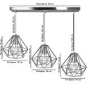 Ver imagem 3 de Lustre Pendente Aramado Triplo Base Retangular Preto