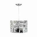 Ver imagem 2 de Lustre Cúpula Pendente Dome Estampado Jornal