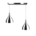 Ver imagem 2 de Lustre Pendente Gota Duplo Base Retangular Escovado