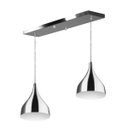 Ver imagem 1 de Lustre Pendente Gota Duplo Base Retangular Escovado