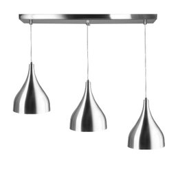 Lustre Pendente Gota Triplo Base Retangular Escovado - 2