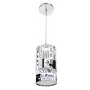 Ver imagem 1 de Lustre Pendente Cilindrica De Cupula 14x25cm Jornal