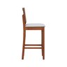 Banqueta Alta Bistrô Lyon Madeira Maciça Encosto Telinha Natural Assento Estofado Corano Bruma - 5