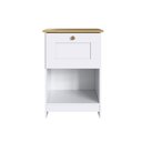 Ver imagem 1 de Mesa de Cabeceira Americano 1 Gaveta Branco/ipê - Decibal