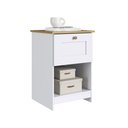Ver imagem 3 de Mesa de Cabeceira Americano 1 Gaveta Branco/ipê - Decibal