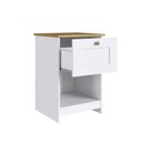 Ver imagem 2 de Mesa de Cabeceira Americano 1 Gaveta Branco/ipê - Decibal