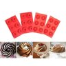 Forma Mini Bolo Cupcake Espiral Silicone Vermelha 6 Cavidades Kit com 4 - 1