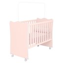 Ver imagem 2 de Jogo de Quarto Doce Sonho Guarda Roupa Cantoneira, Berço e Cômoda Trocador Rosa - Qmovi