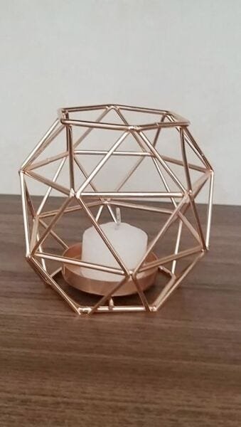 Castiçal Vela Estilo Nórdico - Geométrico Ouro CP - 3