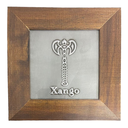 Ver imagem 1 de Quadro Xangô Machado Madeira Imbuia e Metal 14,5x14,5cm