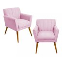 Ver imagem 1 de Kit 2 Poltronas Decorativa Cecília - Rosa
