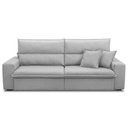 Ver imagem 2 de Sofá Retrátil Reclinável para Sala 3 Lugares 250cm Senzi F04 Linho Cinza - Lyam Decor