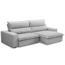 Ver imagem 1 de Sofá Retrátil Reclinável para Sala 3 Lugares 250cm Senzi F04 Linho Cinza - Lyam Decor