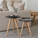 Ver imagem 5 de Jogo de Mesinhas Redonda Lateral Canto Tampo 45cm Pé Palito