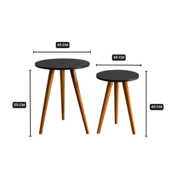 Kit 2 Mesas Canto e Apoio 45x40 45x50 Mdf - 4
