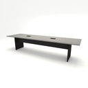 Ver imagem 2 de Conjunto Sala de Reunião Mesa 3,20m Painel P/ Tv Cs Pr F5 Cor:cinza Sagrado com Preto