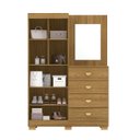 Ver imagem 3 de Cômoda Guarda-roupa Cristal 2 Portas 4 Gavetas - Aurum:nature