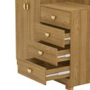 Ver imagem 4 de Cômoda Guarda-roupa Cristal 2 Portas 4 Gavetas - Aurum:nature