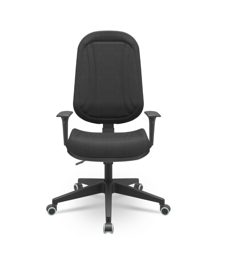 Cadeira Presidente Premium Plaxmetal Back System Braços Reguláveis Base Nylon Revestimento Poliéster