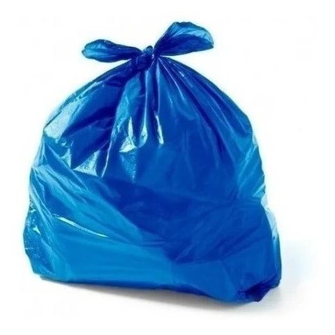 Saco Para Lixo 30 Litros Azul - Com 100 Unidades:Preto
