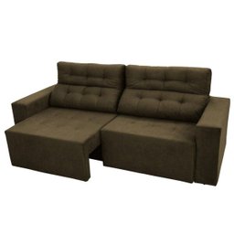 Sofá Retrátil 4 Lugares Rifletti 2,20M Vitale Suede Marrom - 4