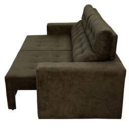 Sofá Retrátil 4 Lugares Rifletti 2,20M Vitale Suede Marrom - 6