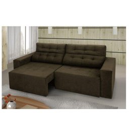 Sofá Retrátil 4 Lugares Rifletti 2,20M Vitale Suede Marrom - 1