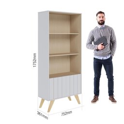Escrivaninha Estudo Tech com Estante de Livros Link Branco Fosco Tauari Nobre Colibri Moveis - 5