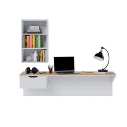 Escrivaninha Estudo Tech com Estante de Livros Link Branco Fosco Tauari Nobre Colibri Moveis - 8