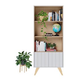 Escrivaninha Estudo Tech com Estante de Livros Link Branco Fosco Tauari Nobre Colibri Moveis - 7