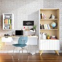 Ver imagem 1 de Escrivaninha Estudo Tech com Estante de Livros Link Branco Fosco Tauari Nobre Colibri Moveis