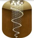 Ver imagem 2 de Lustre De Cristal Legítimo Espiral Com 1,90M De Altura, Base De Inox Espelhado Com 50CM De Diâmetro