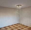 Ver imagem 1 de Lustre de Cristal Para Sala de Jantar, Espiral com 1,10M de Altura,Base De Inox com 40cm De Diâmetro