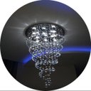 Ver imagem 1 de Lustre De Cristal Espiral Para Sala de Jantar/Estar com 1,10M De Altura, Base Com 50CM De Diâmetro