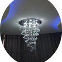 Ver imagem 1 de Lustre De Cristal Espiral Para Sala De Estar/Jantar com 1,20M De Altura, Base Com 50CM De Diâmetro
