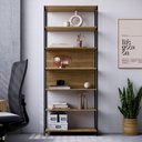 Ver imagem 1 de Estante Industrial em Aço 87cm X 211,5cm C/ 6 Prateleiras F5 Cor:nogal com Preto