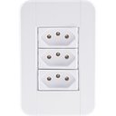 Ver imagem 1 de Conjunto 4x2 com 3 Tomadas 2p+t 10 a 250 V Tramontina Tablet Branco Tramontina