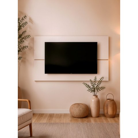 Painel para TV 150cm Retro MDF Branco Dallas - On Móveis