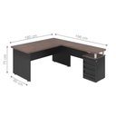 Ver imagem 2 de Mesa em L 1.8 Brasil Freijo Preto