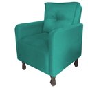 Ver imagem 2 de Recamier Cancun 1,40m + 2 Poltronas Anitta Suede Azul Turquesa - Dominic Decor