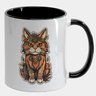 Caneca Branca com Interna Preta Y5 Gato Arte Mandala 2 - 1